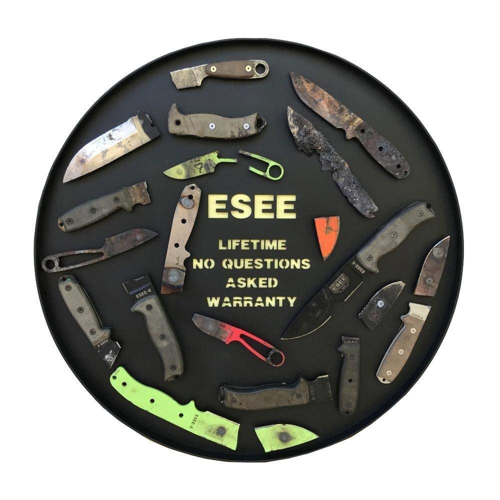 ESEE-6HM Fixed Blade Survival Knife, 1095 Carbon Steel, Round Modified Handle, Made in USA (Brown Leather Sheath (Right Hand)) - Image 4