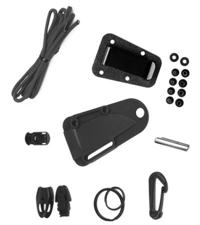 ESEE Knives Izula Fixed Blade Knife with Survival Kit, Handles, Sheath, & Clip Plate (Black) - Image 3