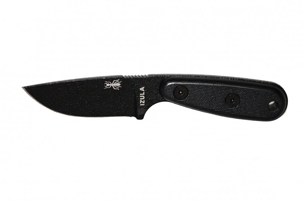 ESEE Knives Izula Fixed Blade Knife with Survival Kit, Handles, Sheath, & Clip Plate (Black) - Image 4